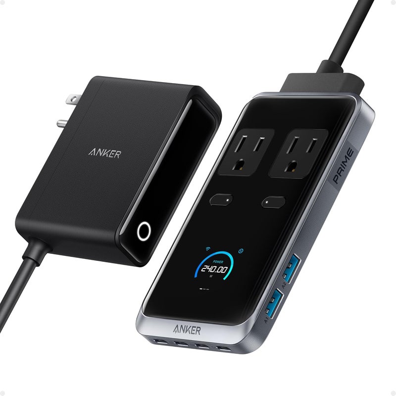 Anker Prime Charging Station, 240W 8-in-1 USB C Power Strip, 5 ft Detachable Extension Cord, 2 AC, 4 USB C, 2 USB A, for iPhone 15/14, Desktop Accessory for MacBook, Home, Office (Not for Travel) - Image 1
